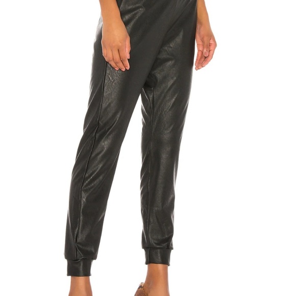 Commando Faux Leather Jogger in Black - Picture 3 of 5